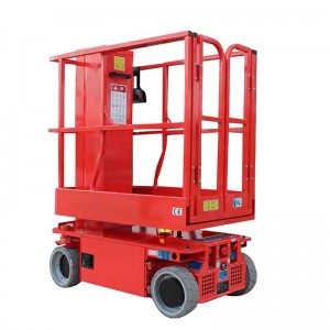 Self-propelled Vertical Boom，Self-Propelled Single Mast Man Lift，Self-Propelled aerial platform portable man lift，self-moving hydraulic aerial work lift