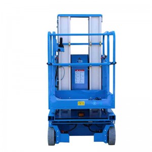 Self-Propelled double Mast aerial work platform ，Self-Propelled aerial platform portable man lift，self-moving hydraulic aerial work lift