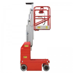 Self-Propelled Single Mast aerial work platform ，Self-Propelled aerial platform portable man lift，self-moving hydraulic aerial work lift