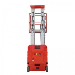 Self-Propelled double Mast aerial work platform ，Self-Propelled aerial platform portable man lift，self-moving hydraulic aerial work lift